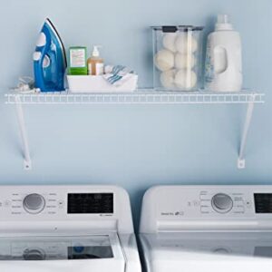 Rubbermaid Linen Closet Shelf Kit, 3-Feet, White, Wire Shelving System for Laundry Rooms, Linen Closets or Basements