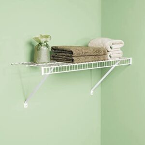 Rubbermaid Linen Closet Shelf Kit, 3-Feet, White, Wire Shelving System for Laundry Rooms, Linen Closets or Basements