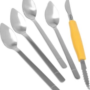 Trudeau Stainless Steel Grapefruit 5-Piece Set, Yellow