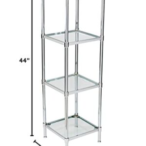 Organize It All 4 Tier Tempered Glass Freestanding Bathroom Storage Tower