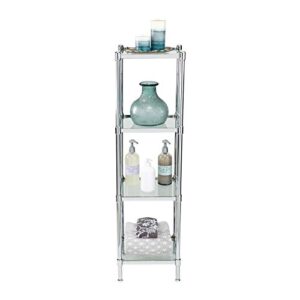 Organize It All 4 Tier Tempered Glass Freestanding Bathroom Storage Tower