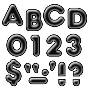 trend enterprises, inc. black 4″ 3-d uppercase ready letters