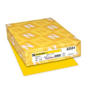 Neenah Wausau Paper 22531 Astrobrights Color Paper, 8.5” x 11”, 24 lb / 89 GSM, Solar Yellow, 500 Sheets