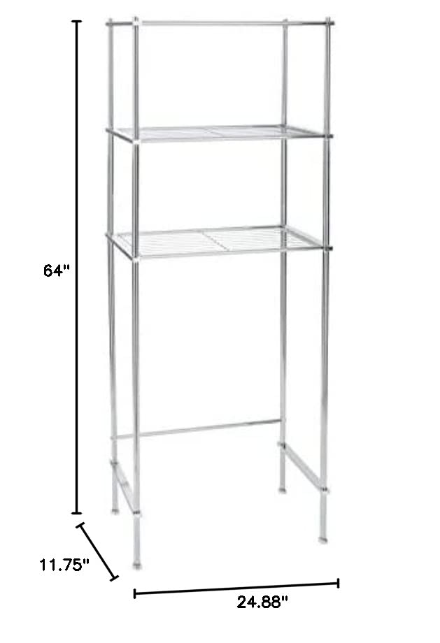 Organize It All 3 Tier Chrome Space Saver Bathroom Organizer