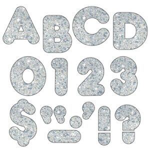 trend enterprises, inc. silver sparkle 2″ casual uc ready letters