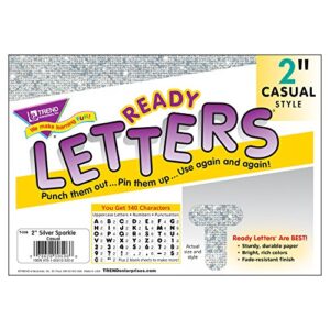 TREND enterprises, Inc. Silver Sparkle 2" Casual UC Ready Letters