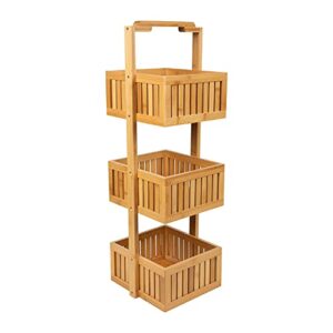 organize it all basket bamboo bathroom storage, brown