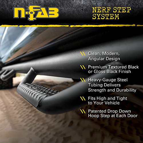 N-Fab Nerf Steps | Textured Black, Wheel-to-Wheel | T0580CC-TX | Fits 2005-2015 Toyota Tacoma Double Cab 5' Short Bed, SRW Gas