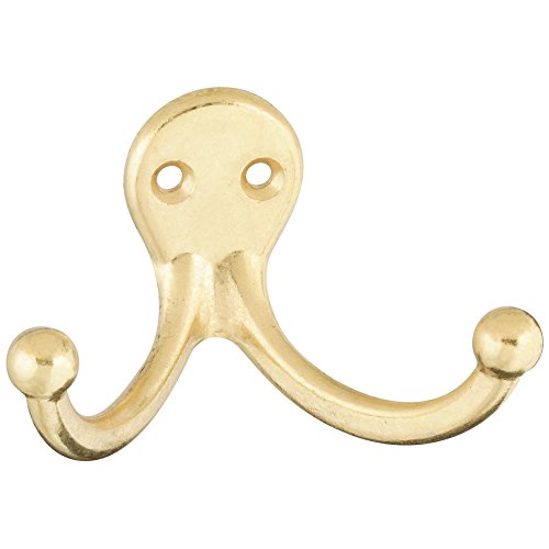 National Hardware S806-596 V8007 Basic Double Robe Hooks in Brass , 3"