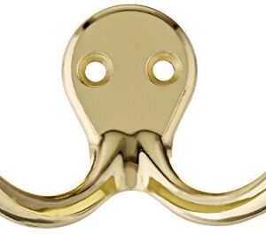 National Hardware S806-596 V8007 Basic Double Robe Hooks in Brass , 3"