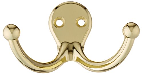 National Hardware S806-596 V8007 Basic Double Robe Hooks in Brass , 3"