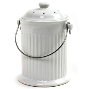 norpro 93 1 gallon white compost keeper crock
