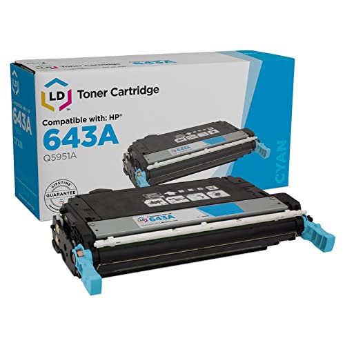 LD Compatible Toner Cartridge Replacement for HP 643A Q5951A (Cyan)