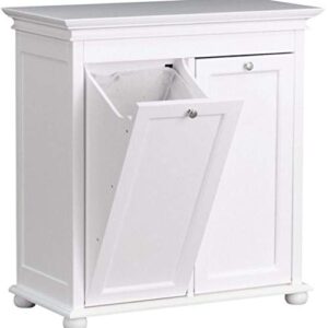 Home Decorators Collection Hampton Bay 26 Inch White Double Tilt Out Bathroom Hamper, 27" Hx26 Wx13 D, White