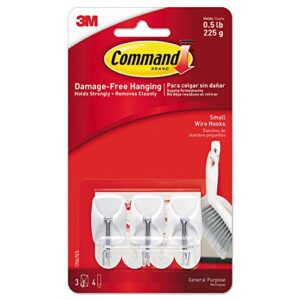 command 17067es hooks w/ adhesive strips,small wire,holds 1/2 lb.,3/pk,we