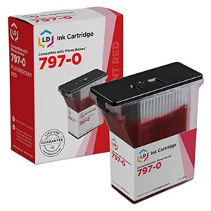 ld compatible ink cartridge replacement for pitney bowes 797-0 (fluorescent red)