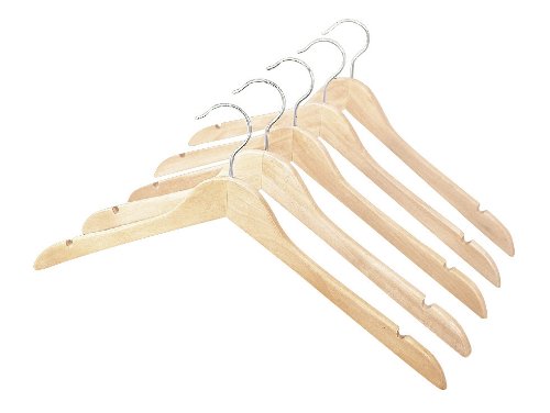 Whitmor Natural Wood Dress or Shirt Hangers (Set of 5)