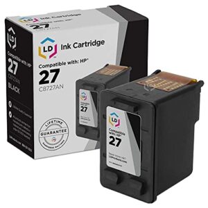ld products remanufactured ink cartridge printer replacement for hp 27 c8727an (black)