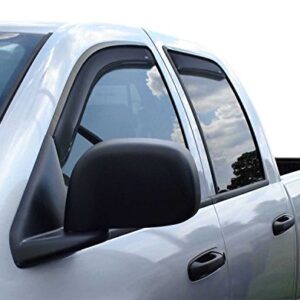 Auto Ventshade [AVS] In-Channel Ventvisor / Rain Guards | Smoke Color, 4 pc | 194845 | Fits 2006 - 2008 Dodge RAM 1500, 2006 - 2009 Dodge RAM 2500/3500 Mega Cab