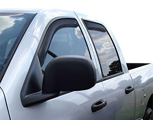 Auto Ventshade [AVS] In-Channel Ventvisor / Rain Guards | Smoke Color, 4 pc | 194845 | Fits 2006 - 2008 Dodge RAM 1500, 2006 - 2009 Dodge RAM 2500/3500 Mega Cab