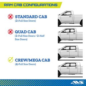 Auto Ventshade [AVS] In-Channel Ventvisor / Rain Guards | Smoke Color, 4 pc | 194845 | Fits 2006 - 2008 Dodge RAM 1500, 2006 - 2009 Dodge RAM 2500/3500 Mega Cab
