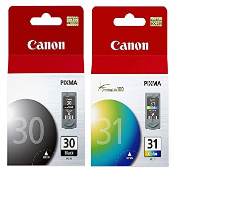 Pack Canon PG-30 Black and CL-31 Color Printer Ink Cartridges PG30 CL31 for Canon Pixma iP1800...