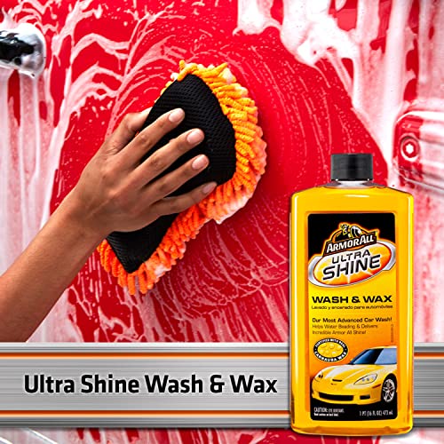 Ultra Shine Car Wash and Wax by Armor All, Car Wax and Cleaner for Cars, Trucks and Motorcycles, 16 Fl Oz