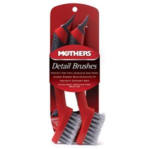 mothers car detailing brush for stain and hair removal on vinyl and leather seats – 2 pack