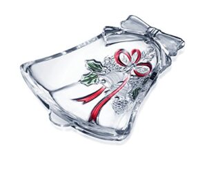celebrations by mikasa holiday bells crystal bell candy dish, 6.75-inch