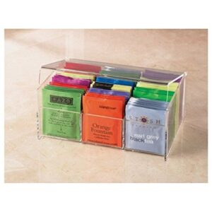 stock your home acrylic 6 section tea bag box (clear) (8.5″l x 5.5″w x 3.5″h)