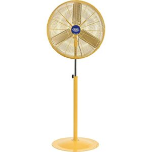 deluxe oscillating pedestal fan, 30″ diameter, safety yellow, 1/2hp, 10000cfm