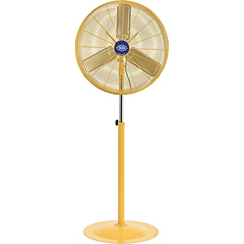 Deluxe Oscillating Pedestal Fan, 30" Diameter, Safety Yellow, 1/2HP, 10000CFM