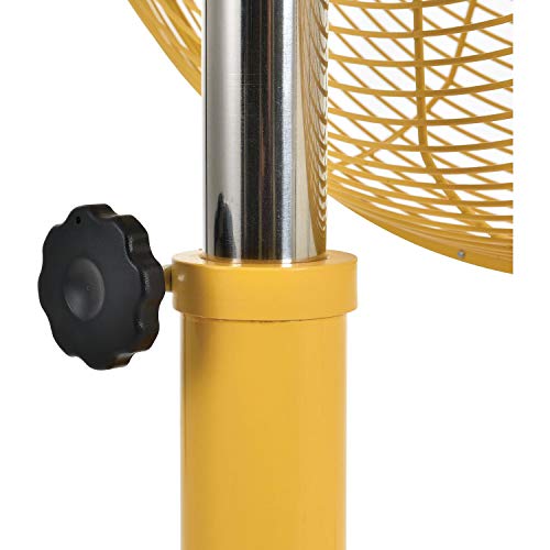 Deluxe Oscillating Pedestal Fan, 30" Diameter, Safety Yellow, 1/2HP, 10000CFM