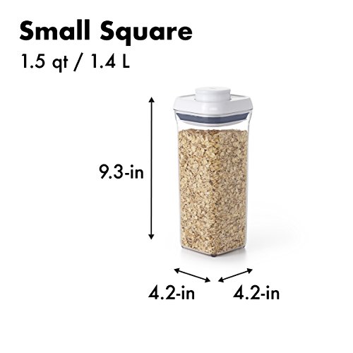 OXO Good Grips POP Square Storage Container, Small Square Lid, Medium - 1.5 Qt