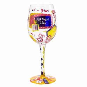 Lolita Birthday Girl Artisan Painted Wine Glass Gift