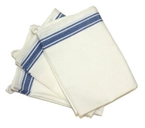 aunt martha’s 18-inch by 28-inch package of 3 vintage dish towels, blue striped (pkstb)