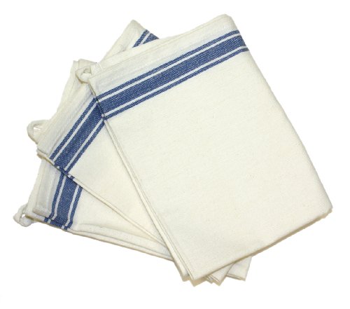 Aunt Martha's 18-Inch by 28-Inch Package of 3 Vintage Dish Towels, Blue Striped (PKSTB)
