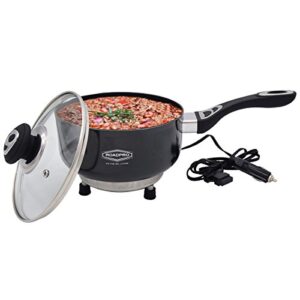 Roadpro RPSP225NS 12-Volt Portable Saucepan with Non-Stick Surface,Black