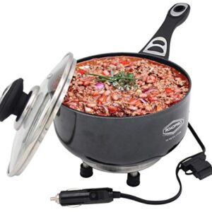 Roadpro RPSP225NS 12-Volt Portable Saucepan with Non-Stick Surface,Black