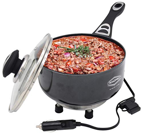 Roadpro RPSP225NS 12-Volt Portable Saucepan with Non-Stick Surface,Black