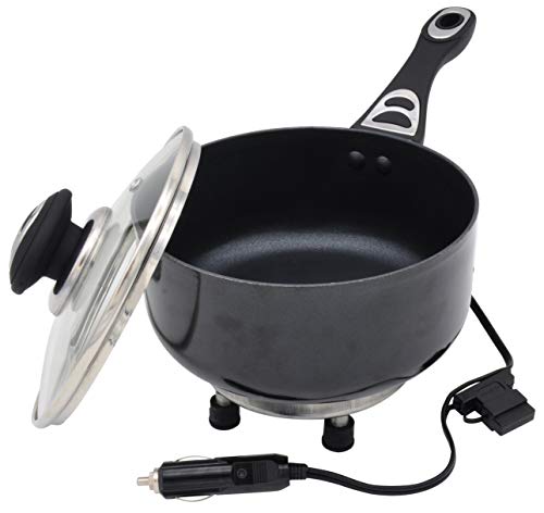 Roadpro RPSP225NS 12-Volt Portable Saucepan with Non-Stick Surface,Black