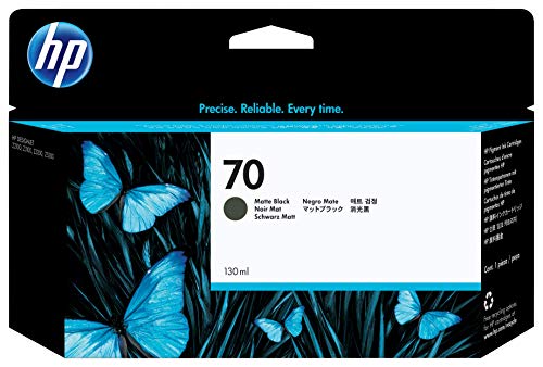 HP 70 Matte Black 130-ml Genuine Ink Cartridge (C9448A) for DesignJet Z5400, Z5200, Z3200, Z3100 & Z2100 Large Format Printers