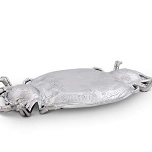 Arthur Court Aluminum Metal Crab Platter / Tray Heavy Quality Coastal Décor for Serving Food and Drinks 24 inch x 13.5 inch