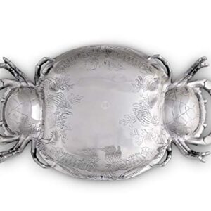 Arthur Court Aluminum Metal Crab Platter / Tray Heavy Quality Coastal Décor for Serving Food and Drinks 24 inch x 13.5 inch