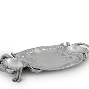 Arthur Court Aluminum Metal Crab Platter / Tray Heavy Quality Coastal Décor for Serving Food and Drinks 24 inch x 13.5 inch