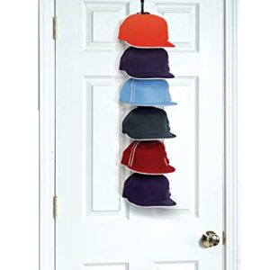 Perfect Curve Cap Rack18 System – Hat Racks for Baseball Caps | Hat Organizer for Closet | Over Door Hanger | Over Door Organizer | Six Clips Hold up to 18 Caps | Black