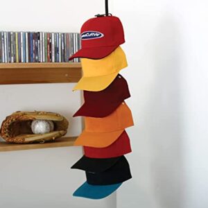 Perfect Curve Cap Rack18 System – Hat Racks for Baseball Caps | Hat Organizer for Closet | Over Door Hanger | Over Door Organizer | Six Clips Hold up to 18 Caps | Black