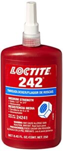 loctite 24241 blue 242 medium strength threadlocker, 250 ml bottle