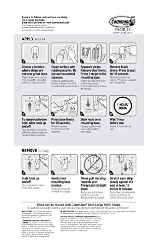 Command 17600B-ES Bathroom Water-Resistant, 1-Hook, 2-Strips, Organize Damage-Free HARDWARE, 0