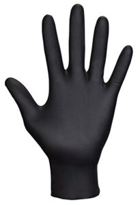 sas safety 66518 raven powder-free disposable black nitrile 7-mil gloves, large, 100 gloves by weight